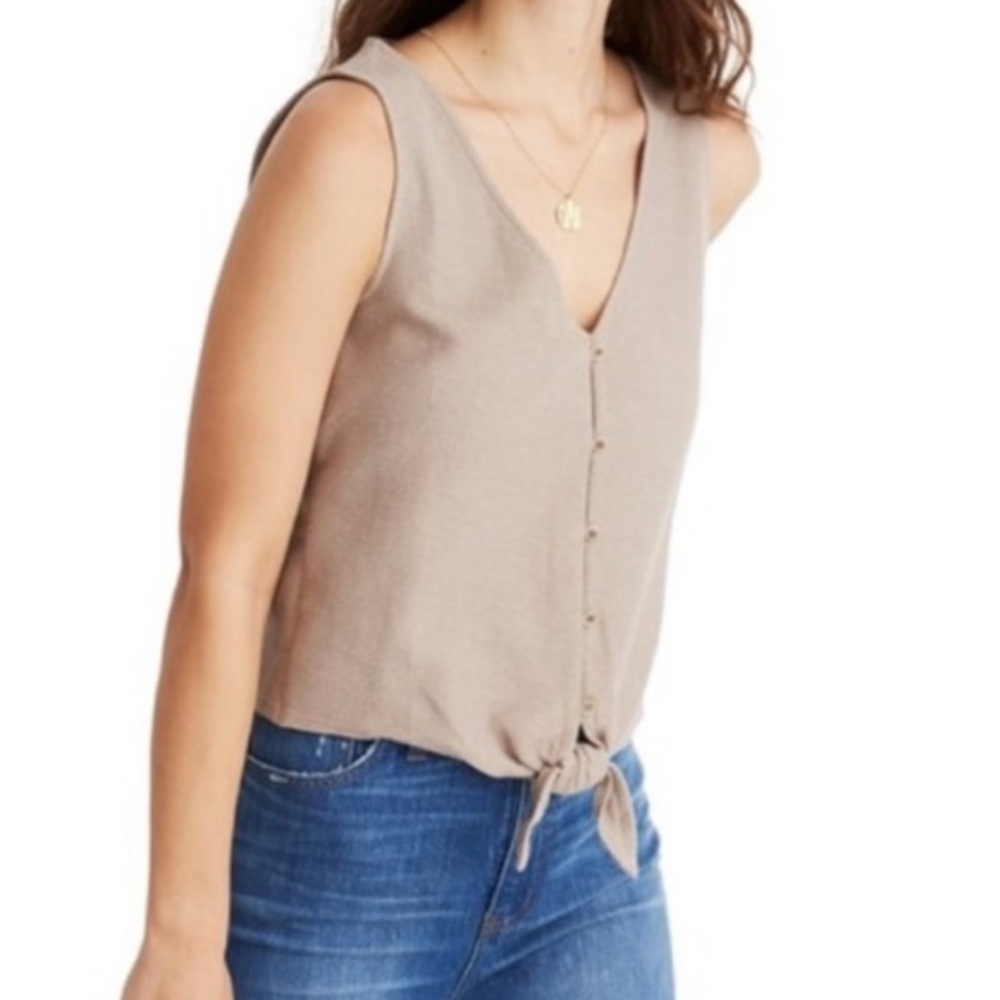 Madewell Tan Button-Front Tank Top
